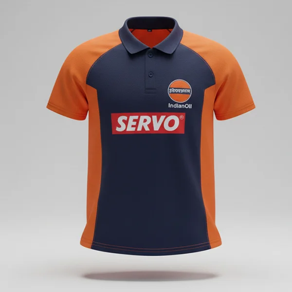 Orange/Navy polo
